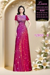 Vải áo dài hoa in 3D