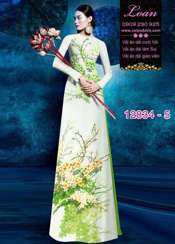 Vải áo dài hoa in 3D