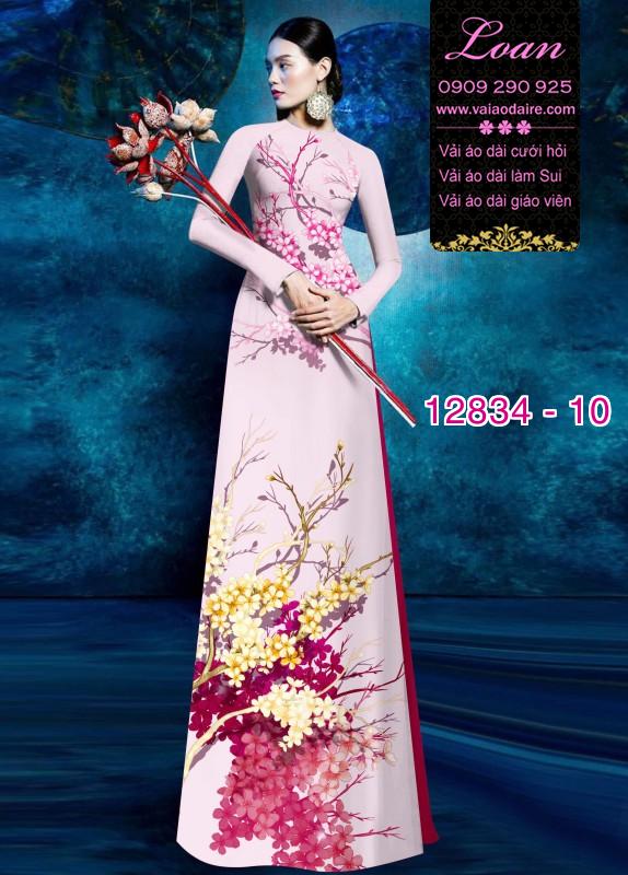 Vải áo dài hoa in 3D