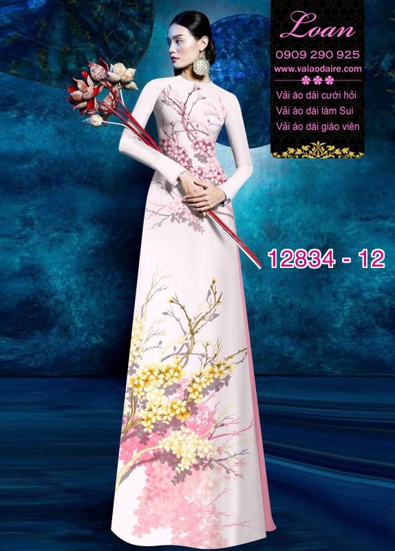 Vải áo dài hoa in 3D