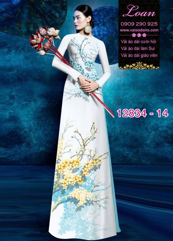 Vải áo dài hoa in 3D