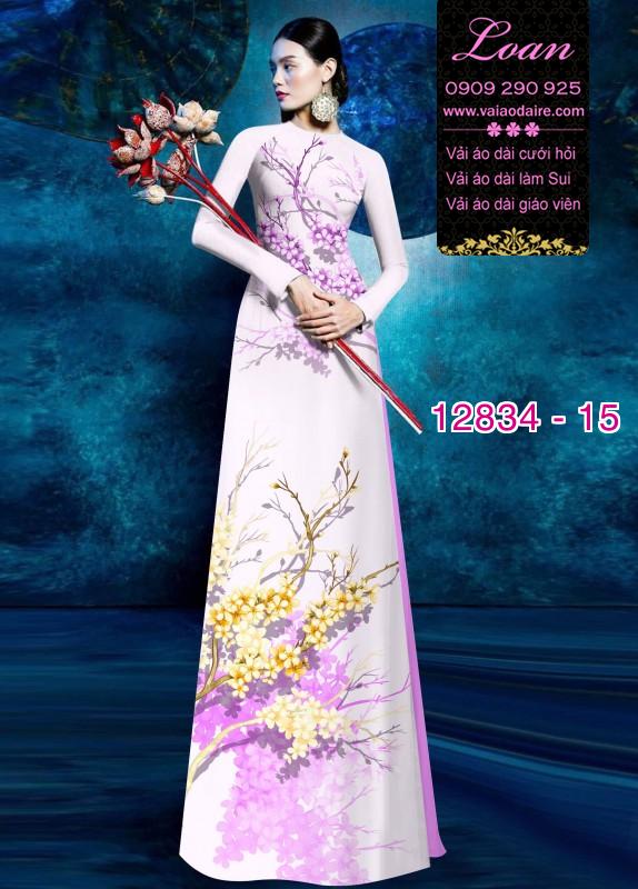 Vải áo dài hoa in 3D