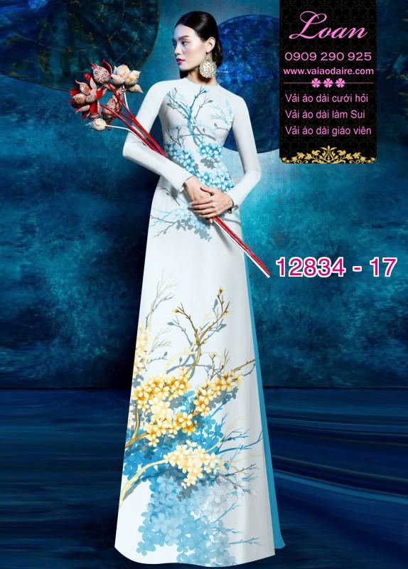 Vải áo dài hoa in 3D