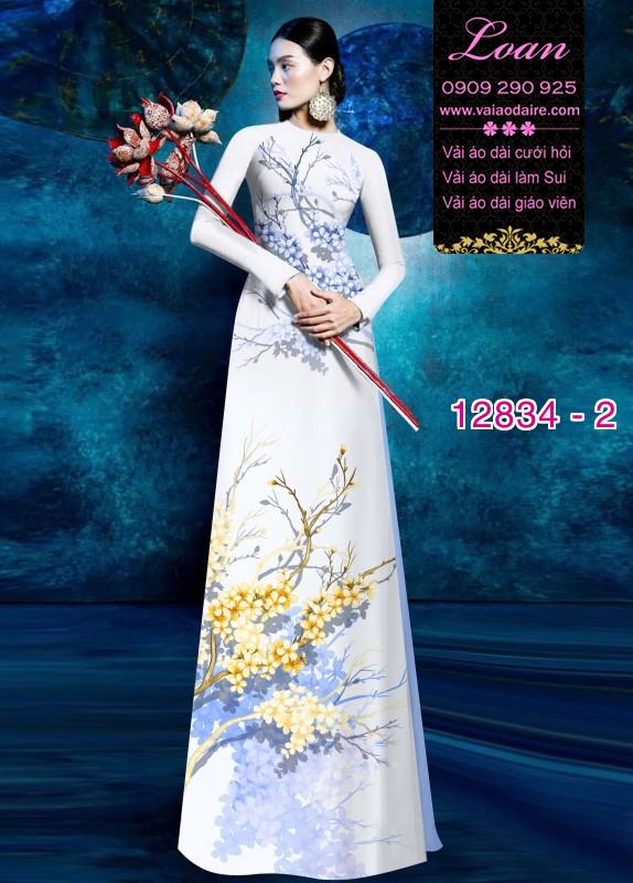 Vải áo dài hoa in 3D