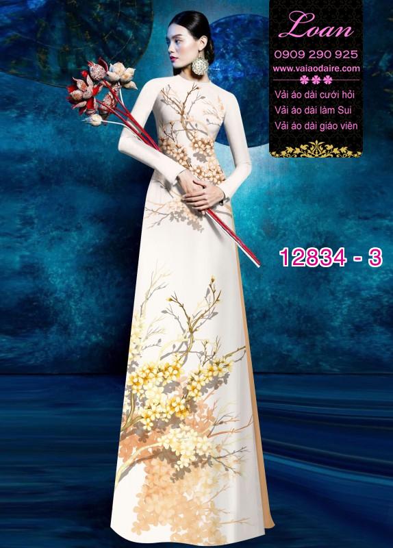 Vải áo dài hoa in 3D