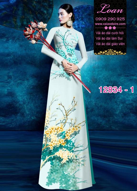 Vải áo dài hoa in 3D