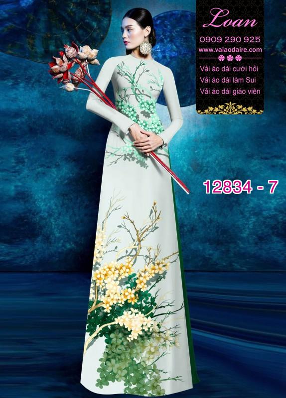 Vải áo dài hoa in 3D