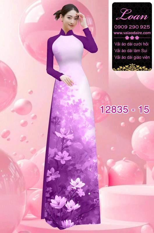 Vải áo dài hoa in 3D