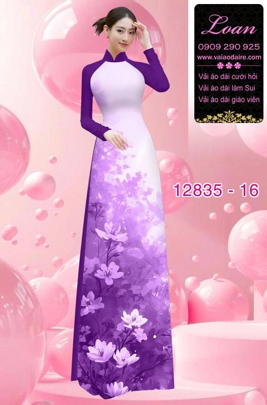 Vải áo dài hoa in 3D