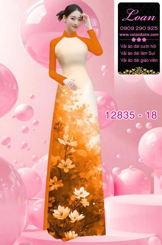 Vải áo dài hoa in 3D