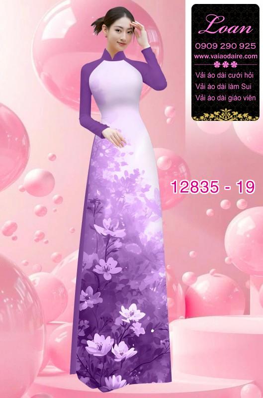 Vải áo dài hoa in 3D