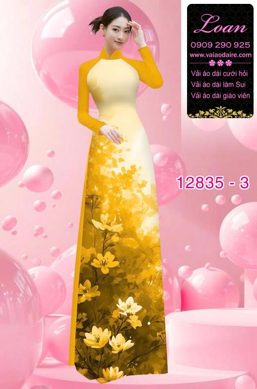 Vải áo dài hoa in 3D