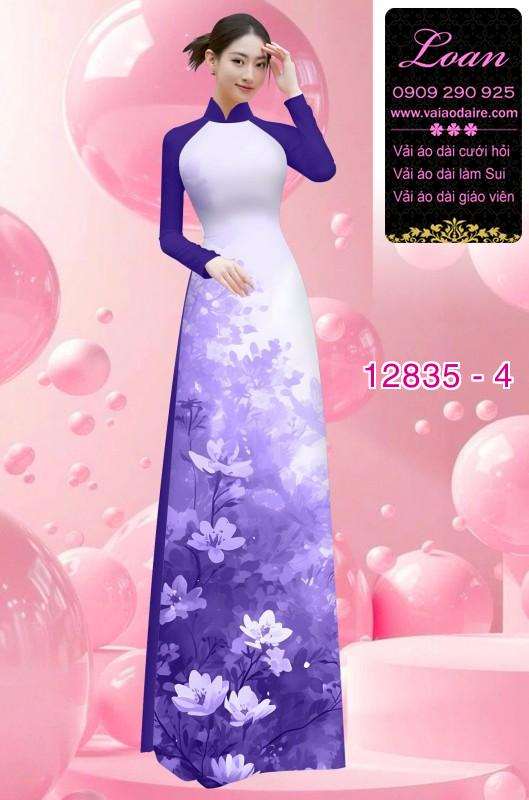 Vải áo dài hoa in 3D