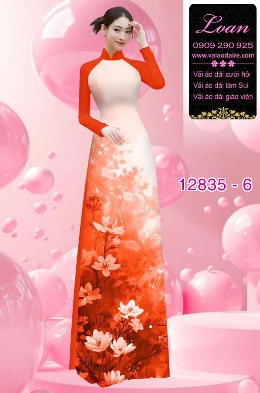 Vải áo dài hoa in 3D