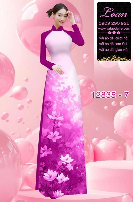 Vải áo dài hoa in 3D