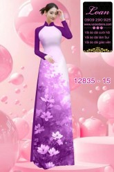 Vải áo dài hoa in 3D