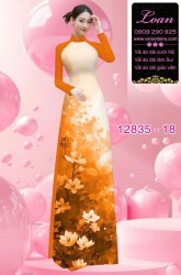 Vải áo dài hoa in 3D