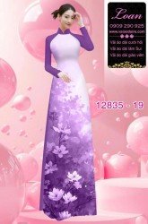 Vải áo dài hoa in 3D