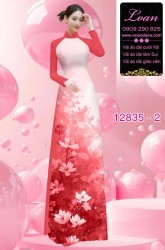 Vải áo dài hoa in 3D