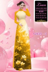 Vải áo dài hoa in 3D