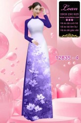 Vải áo dài hoa in 3D