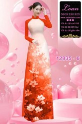 Vải áo dài hoa in 3D