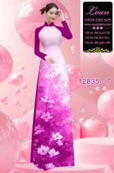 Vải áo dài hoa in 3D