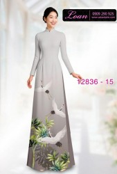 Vải áo dài chim hạc in 3D