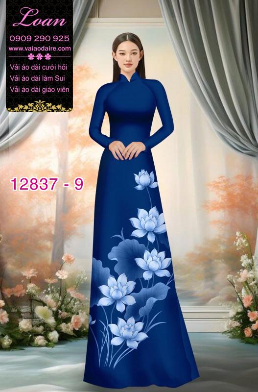 Vải áo dài hoa sen in 3D