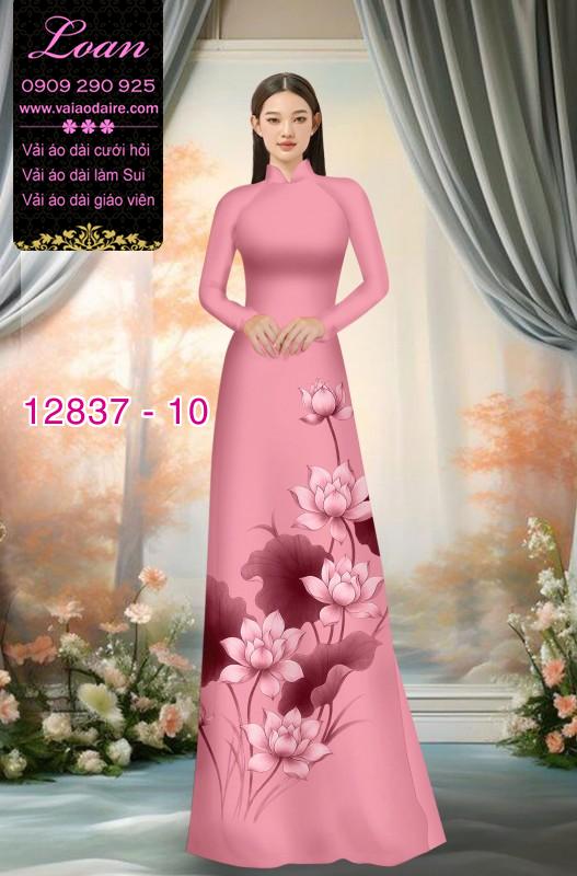 Vải áo dài hoa sen in 3D