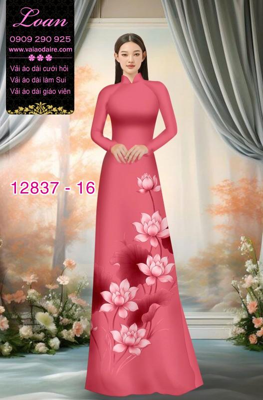 Vải áo dài hoa sen in 3D