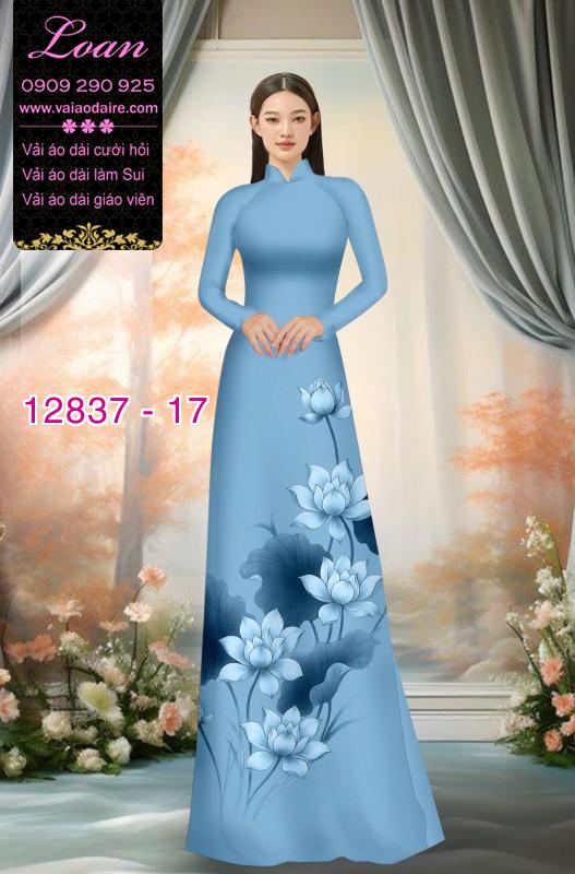 Vải áo dài hoa sen in 3D