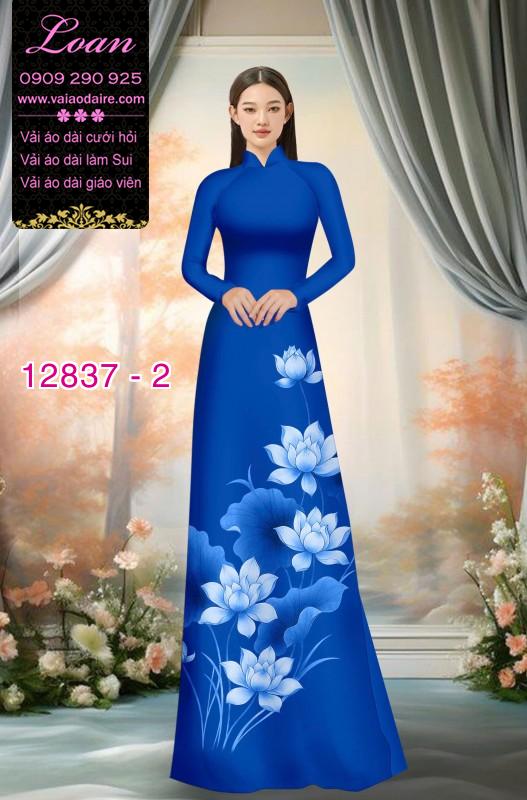 Vải áo dài hoa sen in 3D