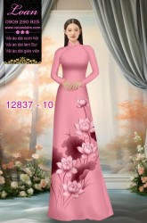 Vải áo dài hoa sen in 3D