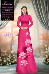 Vải áo dài hoa sen in 3D