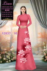 Vải áo dài hoa sen in 3D