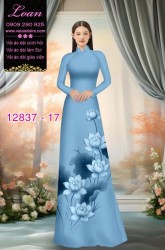 Vải áo dài hoa sen in 3D