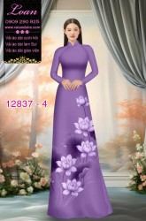 Vải áo dài hoa sen in 3D