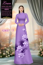 Vải áo dài hoa sen in 3D