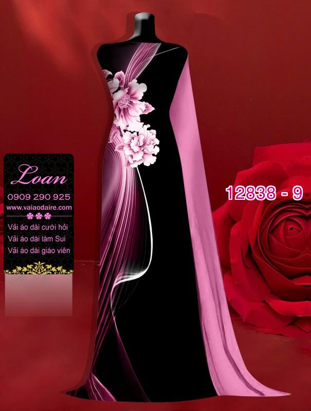 Vải áo dài hoa in 3D