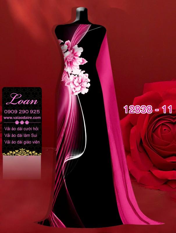 Vải áo dài hoa in 3D