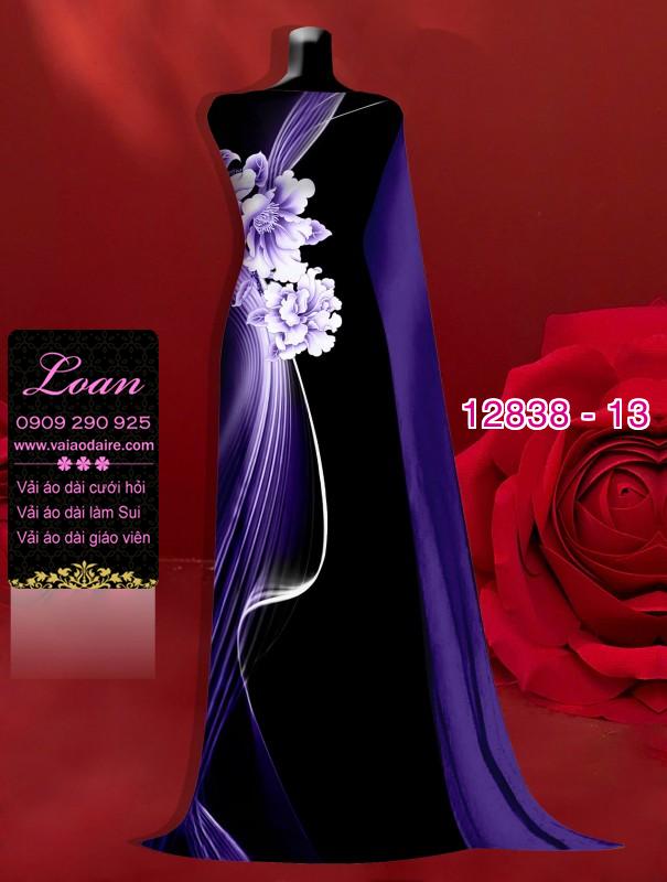 Vải áo dài hoa in 3D