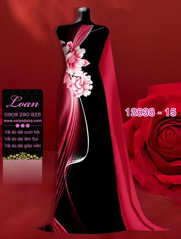 Vải áo dài hoa in 3D