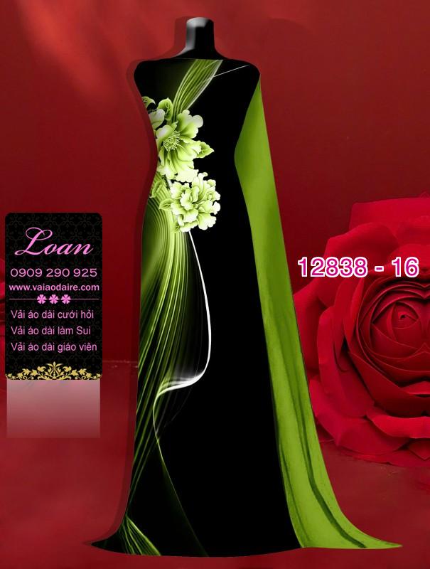 Vải áo dài hoa in 3D