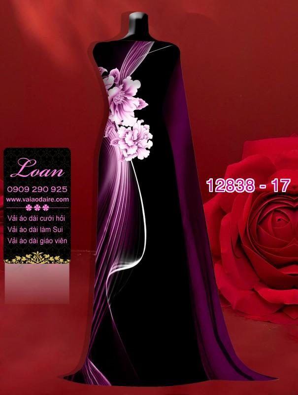 Vải áo dài hoa in 3D