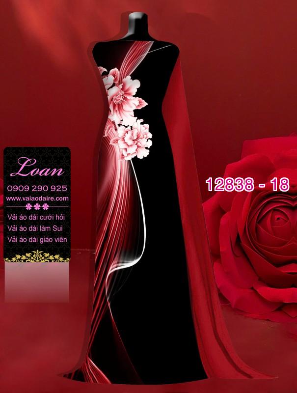 Vải áo dài hoa in 3D