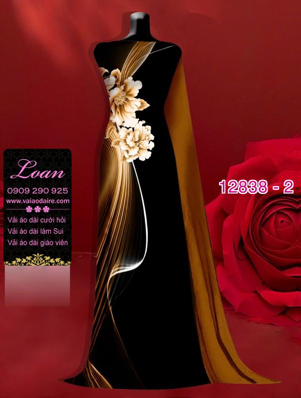 Vải áo dài hoa in 3D