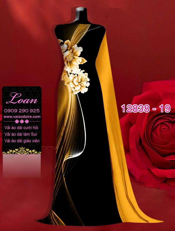 Vải áo dài hoa in 3D