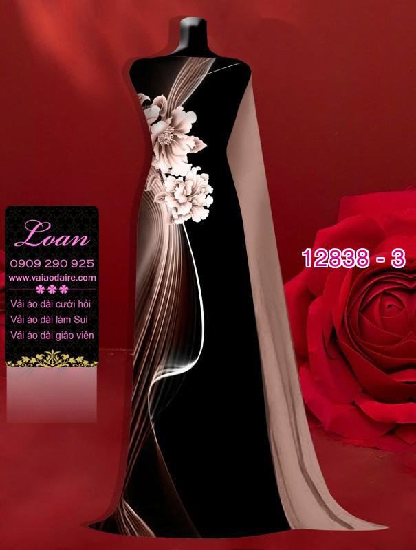 Vải áo dài hoa in 3D