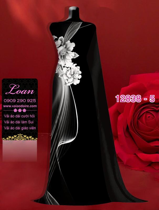 Vải áo dài hoa in 3D